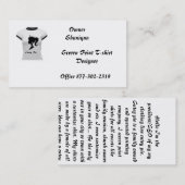 Carte De Visite Chemises de Deisgner d'impression d'écran de tarte (Devant / Derrière)