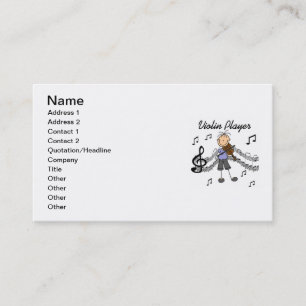 Carte De Visite Chemises et Cadeaux pour Joueuse de Violon en Silh