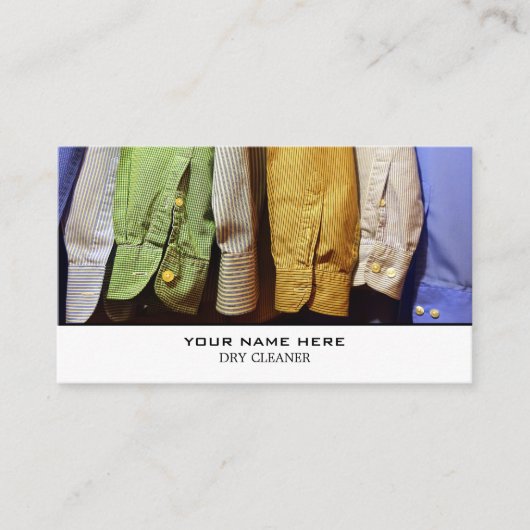 Carte De Visite Chemises propres, Nettoyeurs à sec, Service de net (Devant)