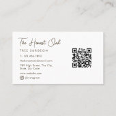 Carte De Visite Chêne à l'aquarelle Écriture moderne élégante (Dos)