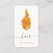 Carte De Visite Chêne floral roux Wavy Coiffeuse coiffeuse Ajouter (Devant)