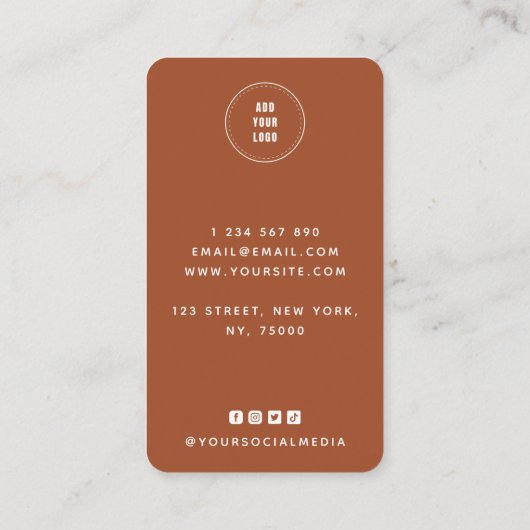 Carte De Visite Chêne floral roux Wavy Coiffeuse coiffeuse Ajouter (Dos)