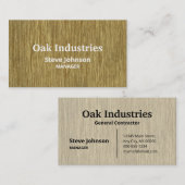 Carte De Visite Chêne naturel Woodgrain Look professionnel (Devant / Derrière)