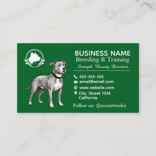 Carte De Visite Chenil et Éleveur de Terrier Pit Bull Professionne