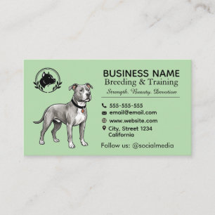 Carte De Visite Chenil et Éleveur de Terrier Pit Bull Professionne