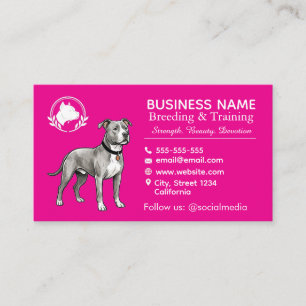 Carte De Visite Chenil et Éleveur de Terrier Pit Bull Professionne