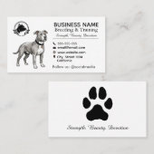 Carte De Visite Chenil et Éleveur de Terrier Pit Bull Professionne (Devant / Derrière)