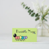 Carte De Visite Chenilles mignonnes de bande dessinée (arrière - (Debout devant)