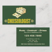 Carte De Visite CHÉOLOGISTE DU FROID DE fromage Wisconsin (Devant / Derrière)