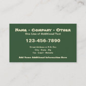 Carte De Visite CHÉOLOGISTE DU FROID DE fromage Wisconsin (Dos)