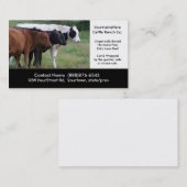 Carte De Visite Cheptels bovins cultivant ou envoyant à la (Devant / Derrière)