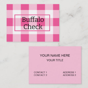 Carte De Visite Chèque de buffle blanc rose