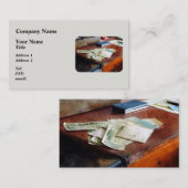 Carte De Visite Chèques Bancaires Datés 1923 (Devant / Derrière)