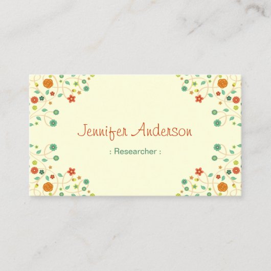 Carte De Visite Chercheur - Chic Nature Style (Devant)