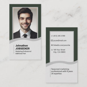 Carte De Visite Chercheur d'emploi élégant et décent, minimal, ver