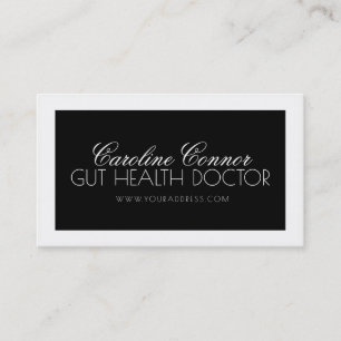 Carte De Visite Chercheur en microbiote Noir Blanc Gras