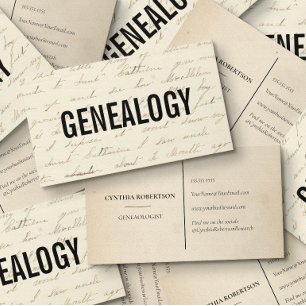 Carte De Visite Chercheur Historique Généalogiste Écriture Ancienn