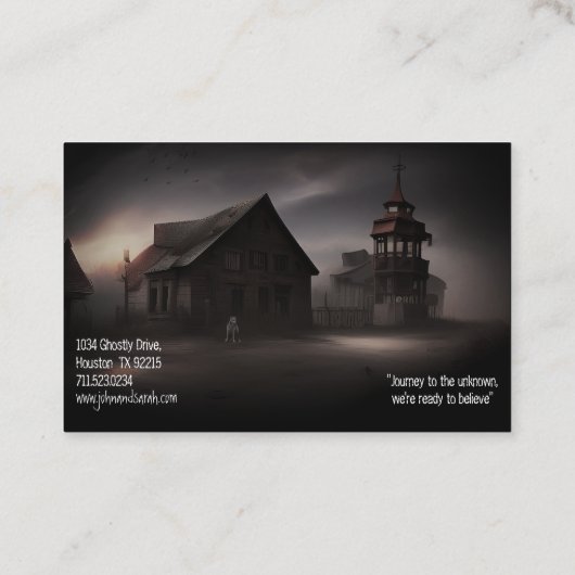 Carte De Visite Chercheur paranormal Ghost Town Chien blanc (Dos)