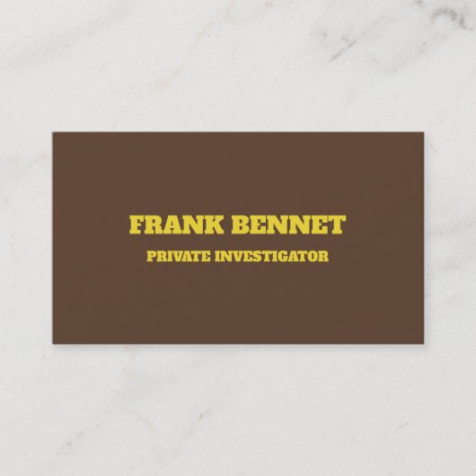 Carte De Visite Chercheur privé Brown rétro (Devant)