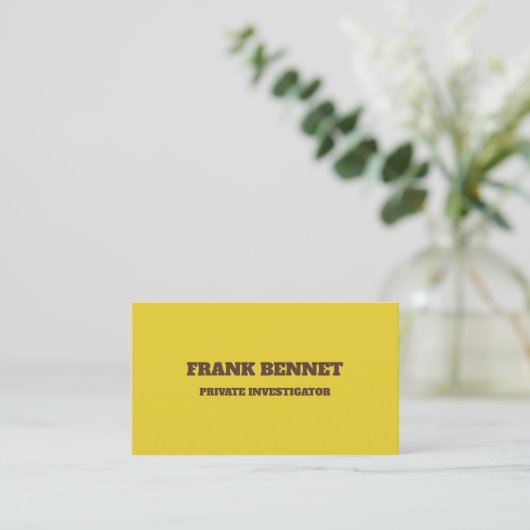 Carte De Visite Chercheur privé rétro-jaune (Debout devant)