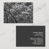 Carte De Visite Cherry Blossom B&W (Devant / Derrière)