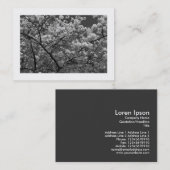 Carte De Visite Cherry Blossom B&W (Bordé) (Devant / Derrière)