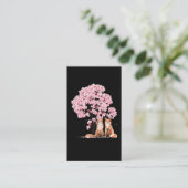 Carte De Visite Cherry Blossom japonais beau renard (Debout devant)