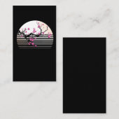 Carte De Visite Cherry Blossom Japonais Retro Sunset Sakura Tree (Devant / Derrière)