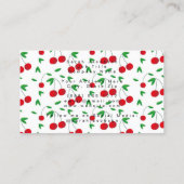 Carte De Visite Cherry Print Retro Moderne Luxe (Dos)