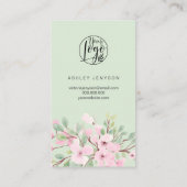 Carte De Visite Cherry sakura logo floral rose commander merci (Dos)