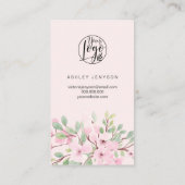 Carte De Visite Cherry sakura logo floral rose commander merci (Dos)