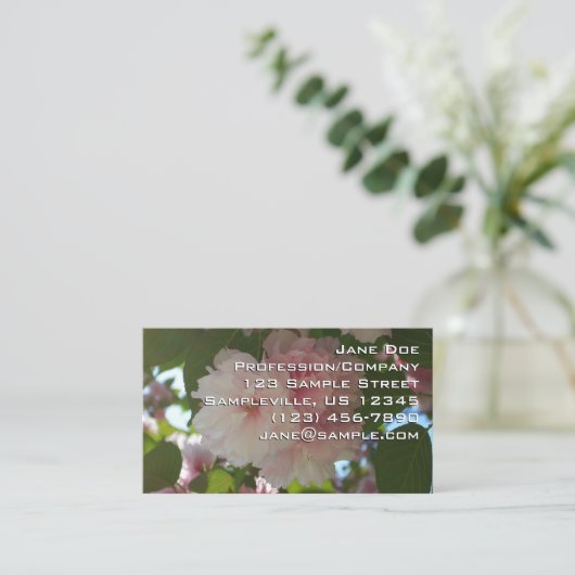 Carte De Visite Cherry Tree I Spring Floral (Debout devant)