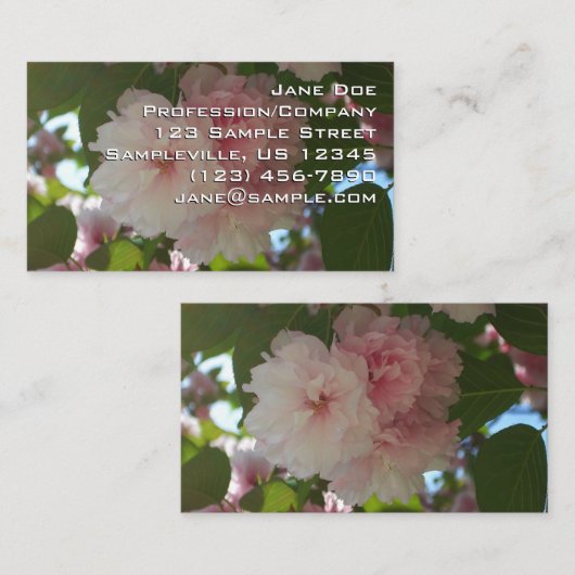 Carte De Visite Cherry Tree I Spring Floral (Devant / Derrière)