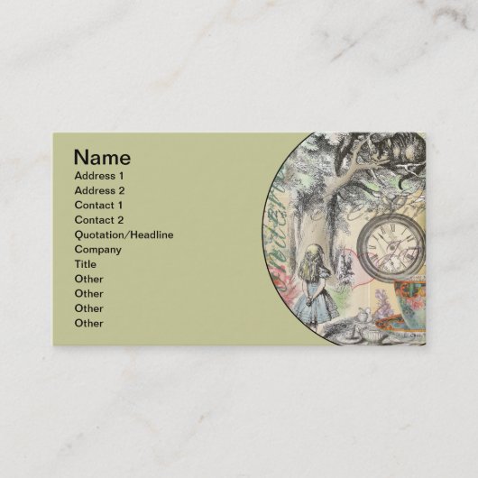 Carte De Visite Cheshire Chat Alice Wonderland Classic (Devant)