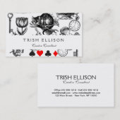 Carte De Visite Cheshire Chat classique alice au merveilleux fou (Devant / Derrière)