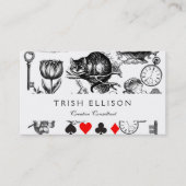 Carte De Visite Cheshire Chat classique alice au merveilleux fou (Devant)