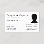 Carte De Visite Chessboard Black Light Grey Moderne avec Cool phot (Dos)