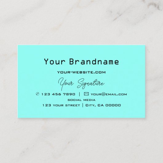 Carte De Visite Chessboard noir blanc Turquoise avec Monogramme mo (Dos)