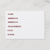 CARTE DE VISITE CHEVAL (Dos)