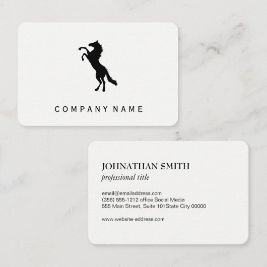 Carte De Visite Cheval (Devant / Derrière)