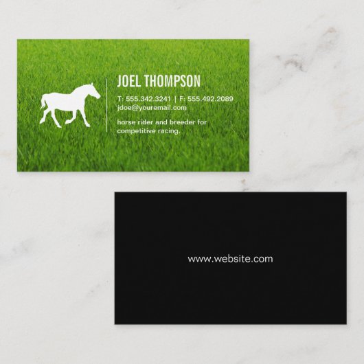 Carte De Visite Cheval (Devant / Derrière)
