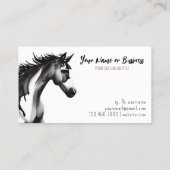 Carte De Visite Cheval Abstrait noir et blanc (Dos)