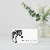 Carte De Visite Cheval Abstrait noir et blanc (Debout devant)
