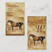 CARTE DE VISITE CHEVAL ANGLAIS EN CHEVAL STABLE (Devant / Derrière)