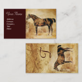CARTE DE VISITE CHEVAL ANGLAIS EN CHEVAL STABLE (Devant / Derrière)