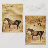 CARTE DE VISITE CHEVAL ANGLAIS EN CHEVAL STABLE (Devant / Derrière)