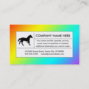 Carte De Visite cheval arc-en-ciel