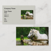 Carte De Visite Cheval blanc regardant ailleurs (Devant / Derrière)