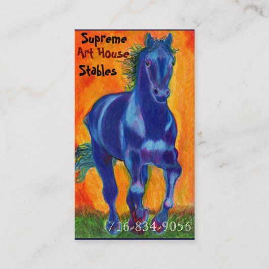 Carte De Visite Cheval bleu (Devant)