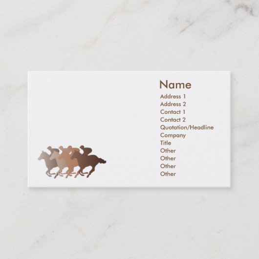Carte De Visite Cheval Brown - affaires (Devant)
